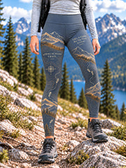 Leggings de randonnée pour femmes, motif sentier en pleine nature, pour les amoureuses de la nature