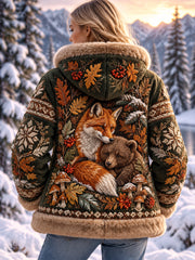 Manteau en flanelle à motifs d'animaux pour femme, collection automne-hiver nordique