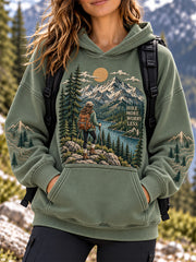 Sweat à capuche décontracté pour amoureuses de la randonnée, motif sentier en pleine nature, pour femme