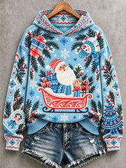 Sweats à capuche pour femmes style nordique motif Père Noël