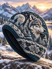 Chapeau tricoté froid animaux nordiques automne et hiver