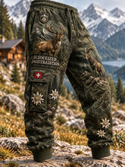 Pantalon cargo long à imprimé graphique sur le thème de la saison de chasse pour hommes