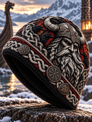 Viking Art Vintage Automne Et Hiver Chaud Froid Tricoté Chapeau