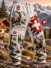 Pantalon cargo long à imprimé graphique sur le thème de la saison de chasse pour homme