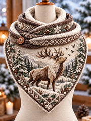 Écharpe nordique en triangle aux motifs d'animaux pour l'automne et l'hiver