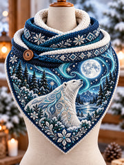 Écharpe nordique en triangle aux motifs d'animaux pour l'automne et l'hiver