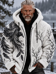 Veste en flanelle à imprimé animal viking nordique rétro pour hommes