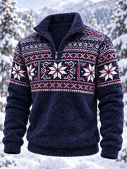 Homme Nordic Fair Isle-style géométrique flocon de neige art Flanelle Sweatshirt