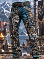 Pantalon de survêtement décontracté pour homme, motif viking