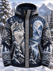 Veste hardshell nordique pour homme, motifs animaux, automne-hiver