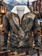 Sweat-shirt à imprimé viking pour homme